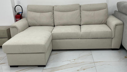 CANAPE AMALFI CONVERTIBLE ANGLE REVERSIBLE TISSUS BEIGE WATERPROOF 238X155CM
