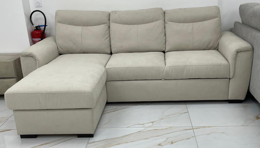 CANAPE AMALFI CONVERTIBLE ANGLE REVERSIBLE TISSUS BEIGE WATERPROOF 238X155CM
