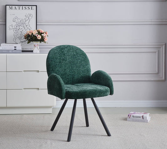 CHAISE AVEC ACCOUDOIR MIMI METAL NOIR VERT SAPIN