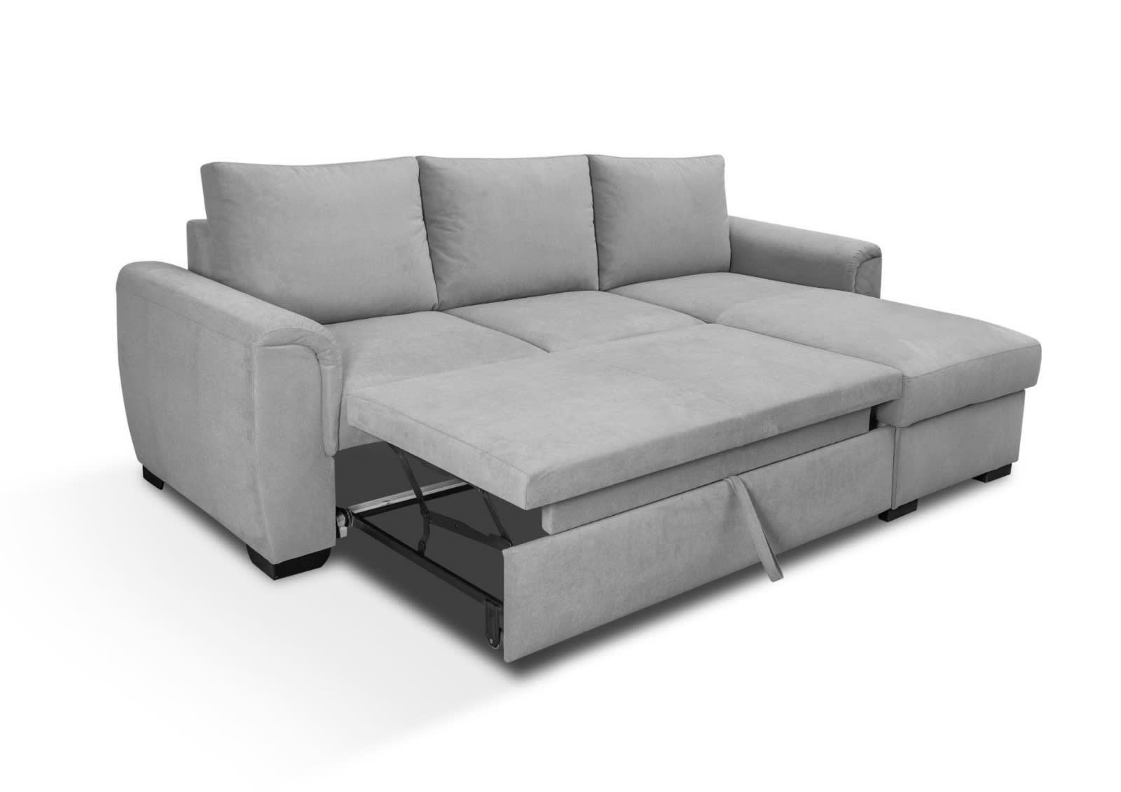 CANAPE AMALFI CONVERTIBLE ANGLE REVERSIBLE TISSUS GRIS WATERPROOF 238X155CM