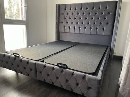 Lit coffre BOX clouté 160x200 cm