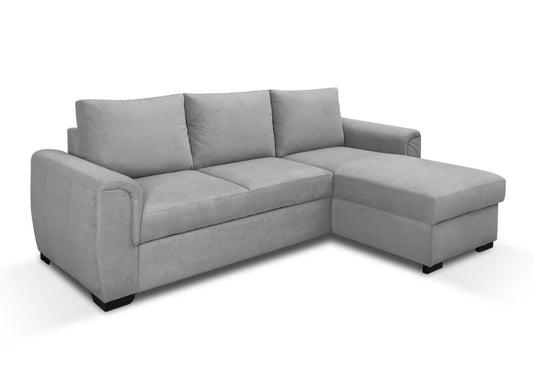 CANAPE AMALFI CONVERTIBLE ANGLE REVERSIBLE TISSUS GRIS WATERPROOF 238X155CM