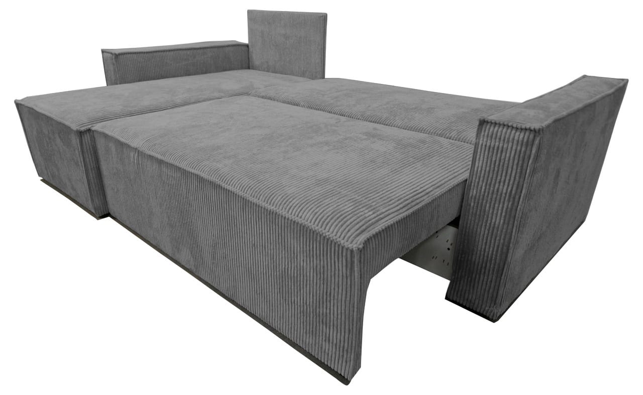 CANAPE PARIS PEARL CONVERTIBLE ANGLE REVERSIBLE CÔTELÉ GRIS 232x147x72cm