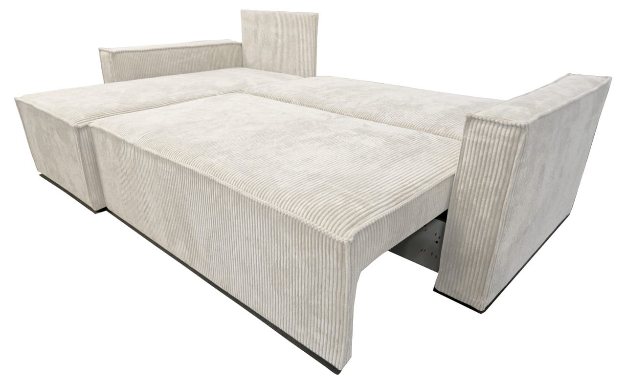 CANAPE PARIS PEARL CONVERTIBLE ANGLE REVERSIBLE CÔTELÉ ÉCRU 232x147x72cm