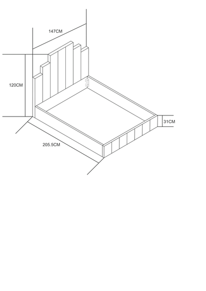CADRE DE LIT PIANO GRIS 140x190 cm
