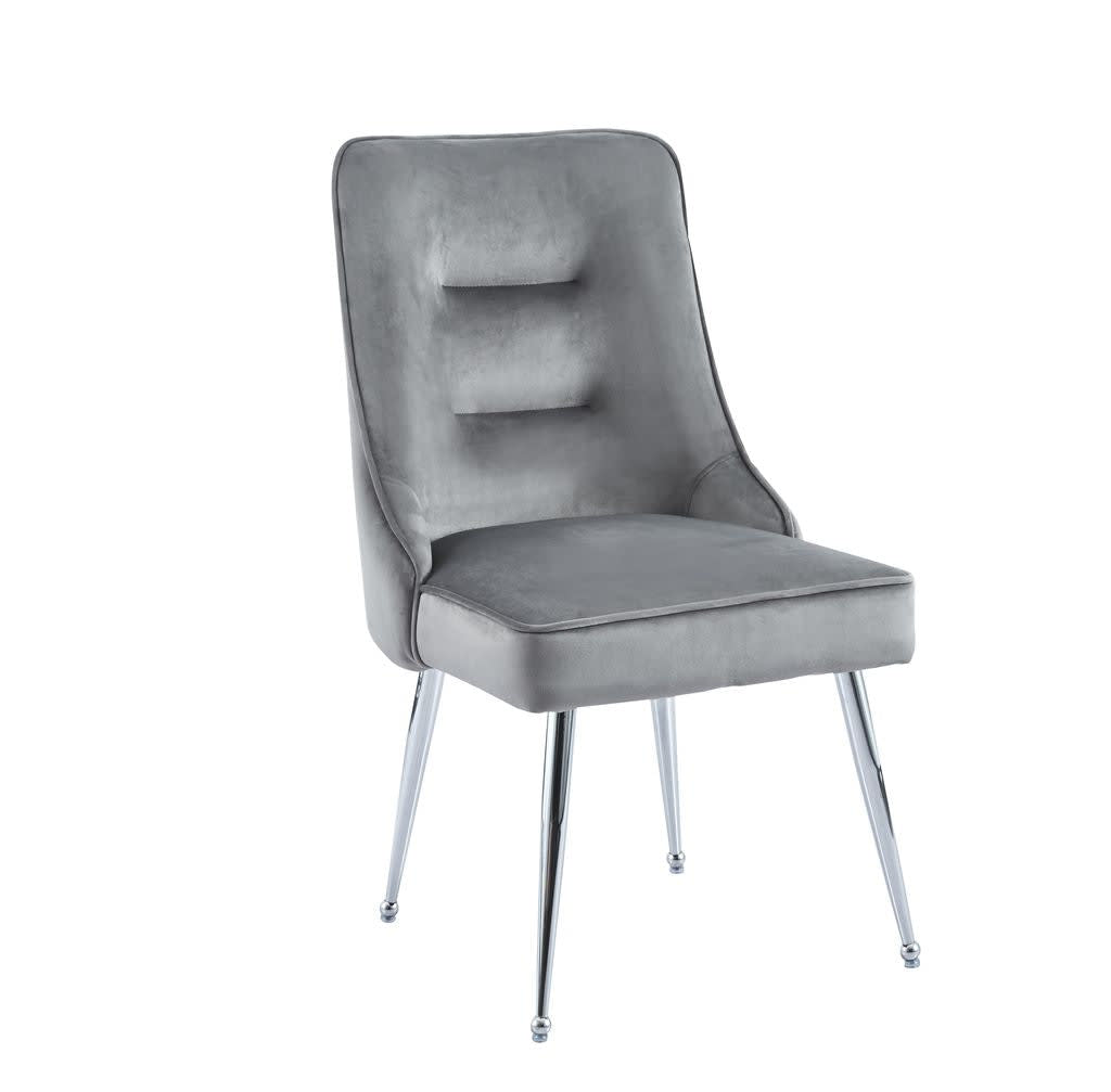 Lot de 2 chaises luxury ZIP en velours pieds chromés