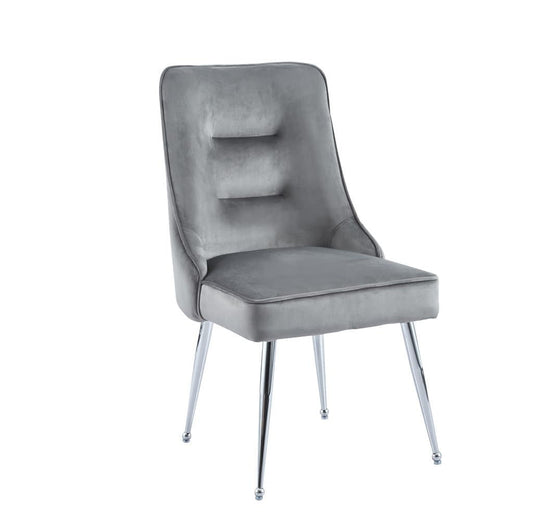 Lot de 2 chaises luxury ZIP en velours pieds chromés
