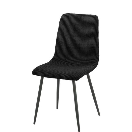 Lot de 4 chaises BOBBY pieds métal noir assise velours côtelé