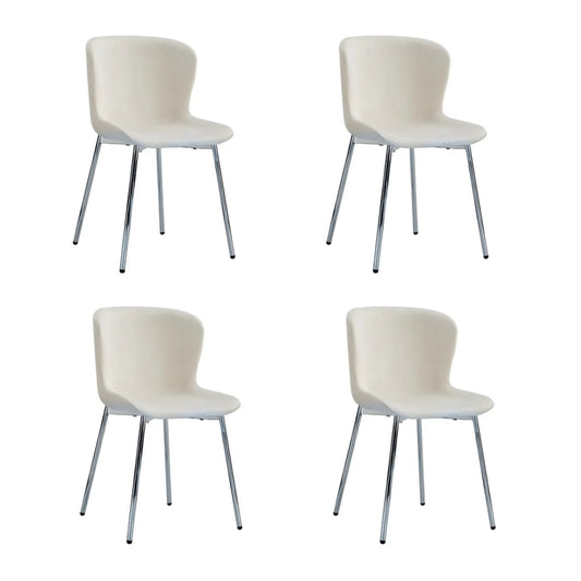 Lot de 4 chaises ELEN chrome velours
