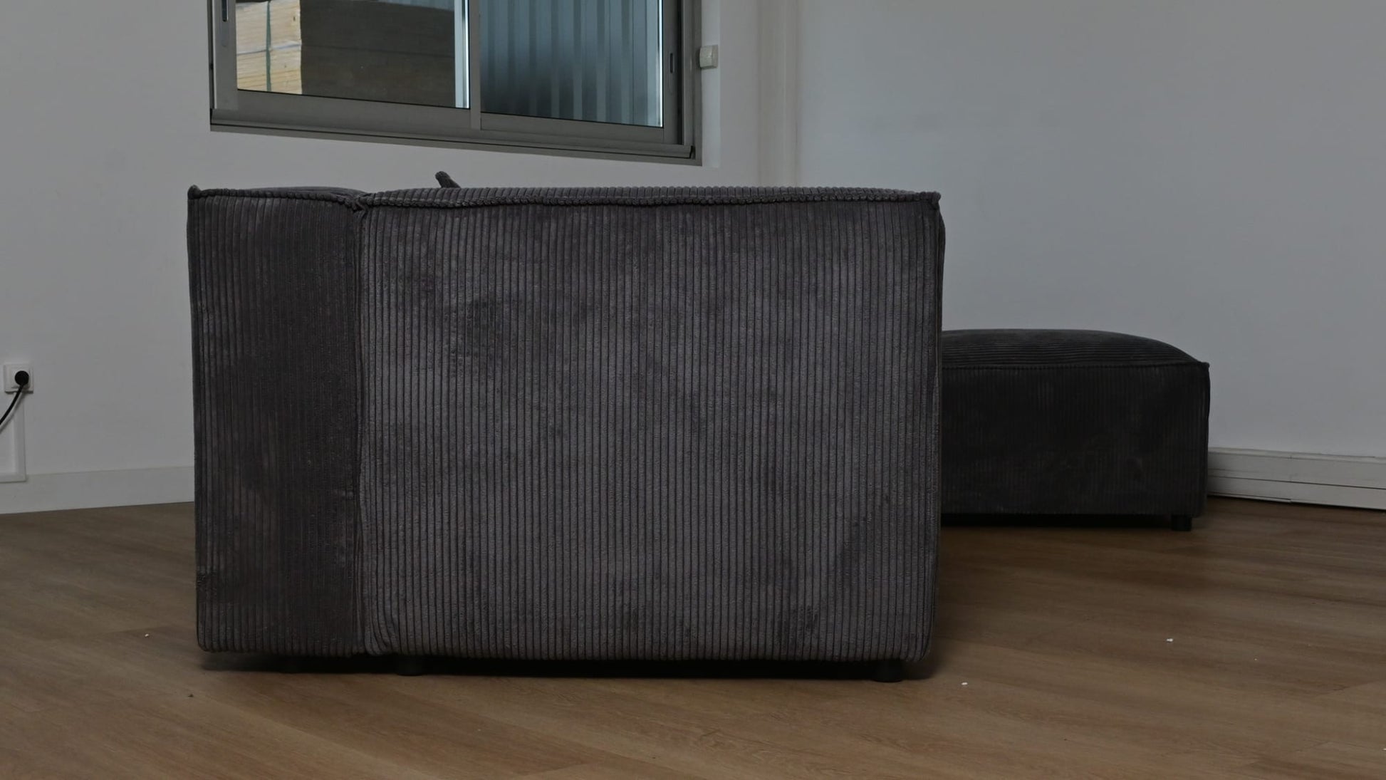 CANAPE MODULO 3+1 ANGLE UNIVERSEL CÔTELÉ GRIS 305x192cm
