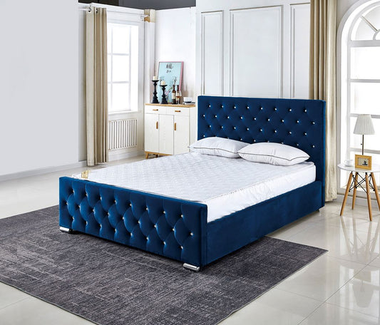 Lit 2 places 140x190 cm PRESTIGE velours  sommier inclus