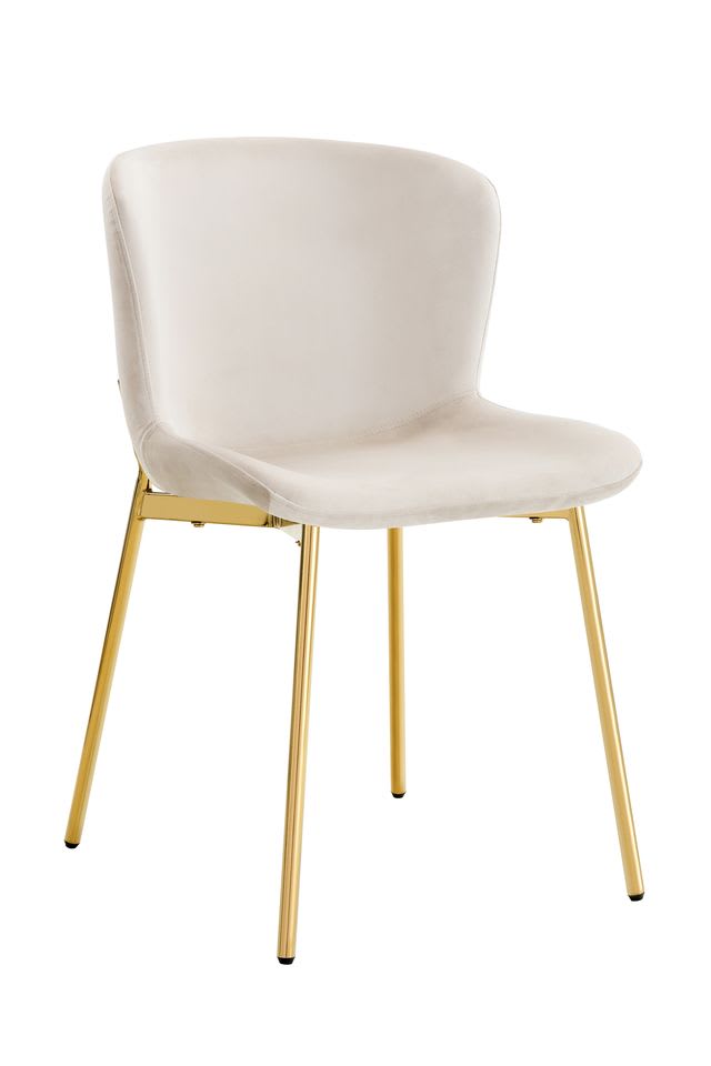 CHAISE ELEN PIED GOLD VELOURS ECRU
