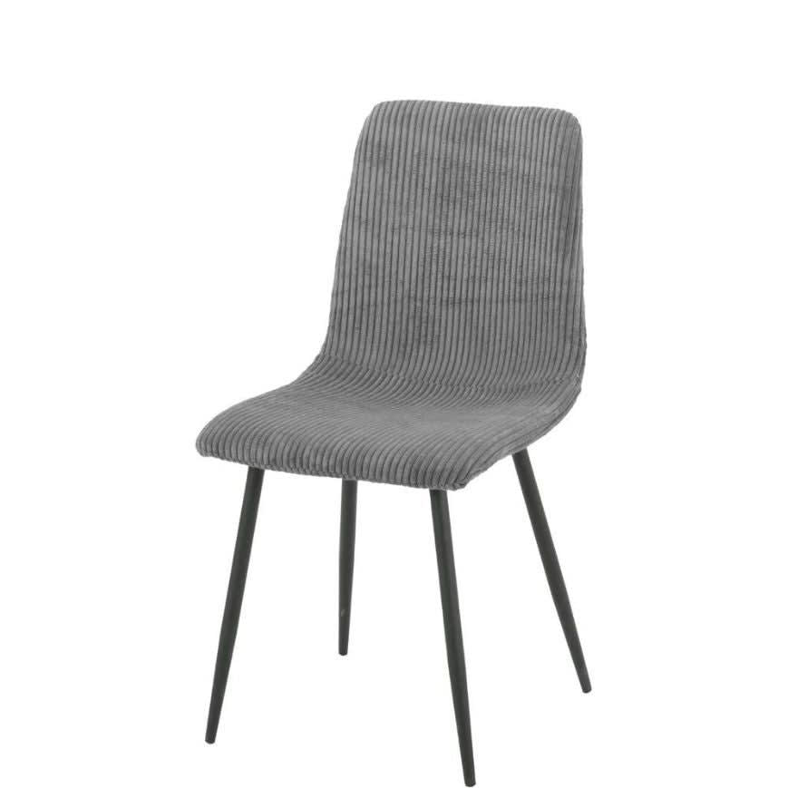 Lot de 4 chaises BOBBY pieds métal noir assise velours côtelé