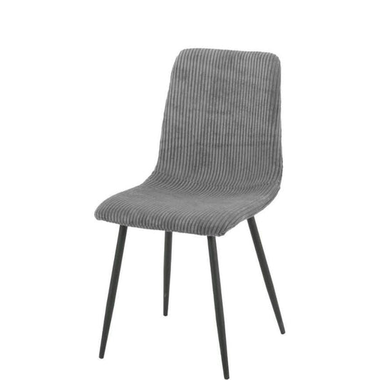 Lot de 4 chaises BOBBY pieds métal noir assise velours côtelé
