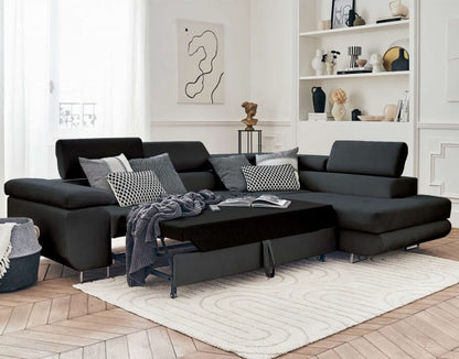 CANAPE TOULOUSE ANGLE GAUCHE GRIS ANTHRACITE 275x202cm