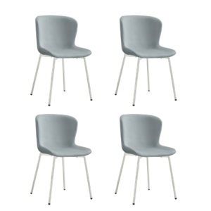 Lot de 4 chaises ELEN chrome velours