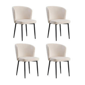 Lot de chaises moderne DIANA Métal noir velours