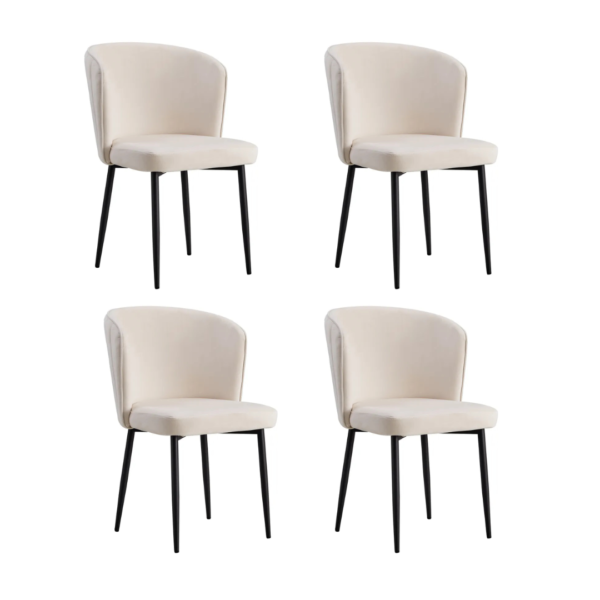 Lot de chaises moderne DIANA Métal noir velours