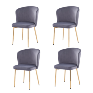 Lot de chaises moderne DIANA gold velours