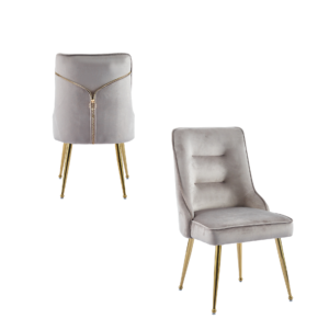 Lot de chaises luxury ZIP en velours pieds Gold