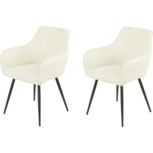 Lot de 2 chaises COLORADO assise velours c?telé et pieds métal