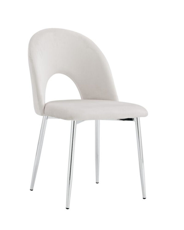 Lot de chaises TEDDY Chrome velours
