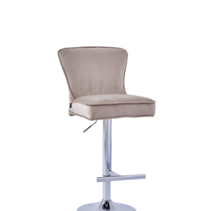 Lot de 2 tabourets de bar GABRIELLE Chrome en velours