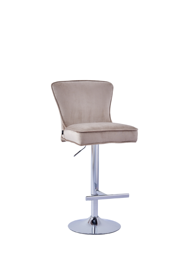 Lot de 2 tabourets de bar GABRIELLE Chrome en velours