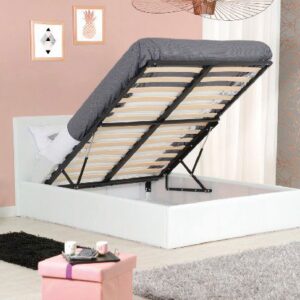 Lit coffre 2 places 140x190 cm BASTIEN simili cuir sommier inclus
