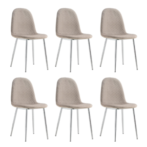 Lot de chaises Scandinave ALVEOLE Chrome
