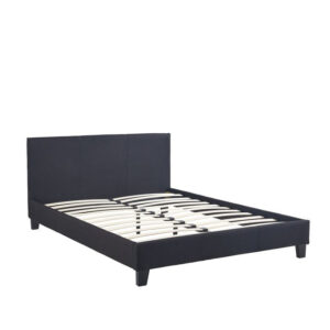 Lit 2 places 160x200 cm KELIA tissu sommier inclus