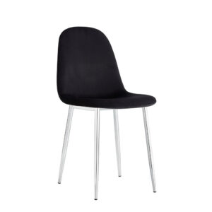 Lot de chaises  SCANDINAVE en velours pieds chrome
