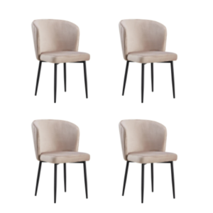 Lot de chaises moderne DIANA Métal noir velours