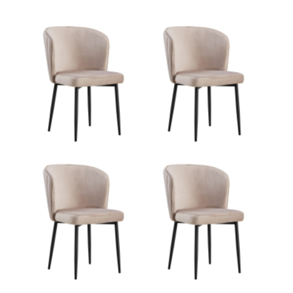 Lot de chaises moderne DIANA Métal noir velours