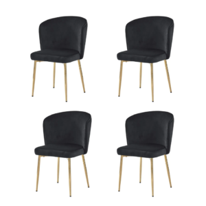 Lot de chaises moderne DIANA gold velours