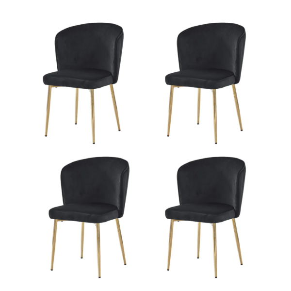 Lot de chaises moderne DIANA gold velours
