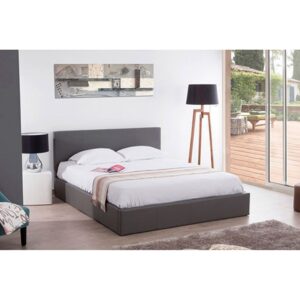Lit coffre 2 places 140x190 cm BASTIEN simili cuir sommier inclus