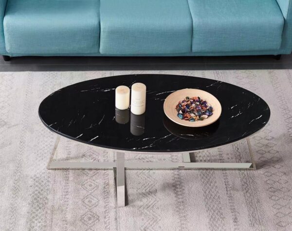 Table basse ovale GAMMA plateau Granite 120x60 cm