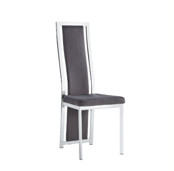 Lot de chaises Dana velours contour chromé