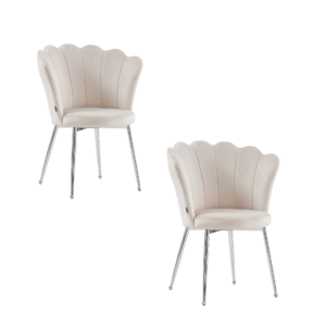 Lot de chaises NYMPHEA pieds Chrome assise Velours