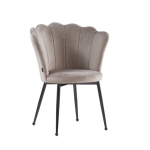 Lot de chaises NYMPHEA pieds métal noir assise Velours