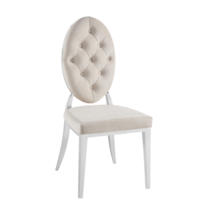 Lot de chaises MEDAILLON capitonnées  chrome et velours