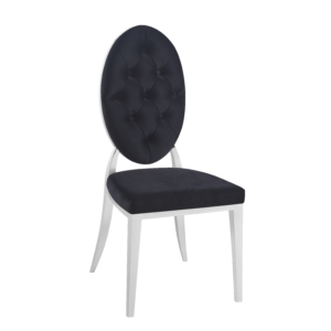 Lot de chaises MEDAILLON capitonnées  chrome et velours