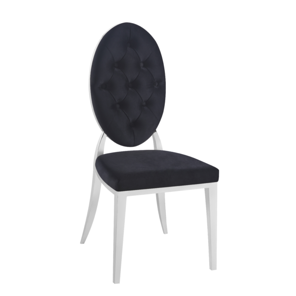 Lot de chaises MEDAILLON capitonnées  chrome et velours