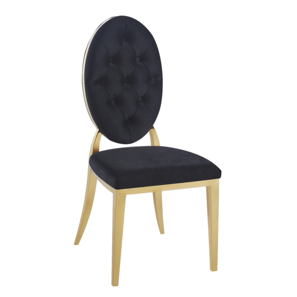 Lot de chaises MEDAILLON capitonnées  Gold et velours