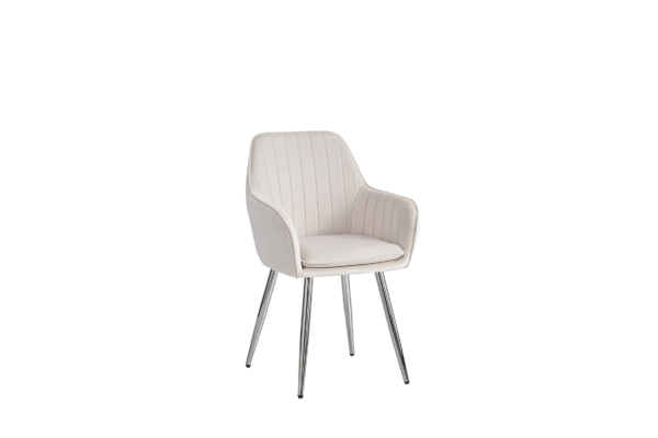 Lot de Chaise CANVAS en velours pieds chrome