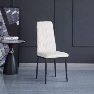 Lot de 4 chaises KLARNA PIEDS NOIR COTELE ECRU