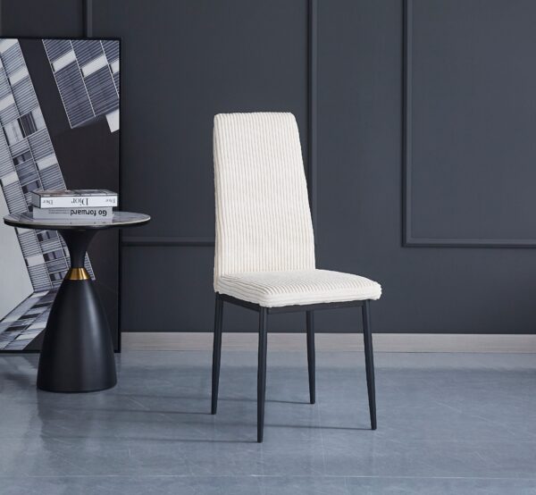 Lot de 4 chaises KLARNA PIEDS NOIR COTELE ECRU