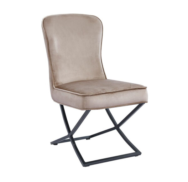 Lot de 4 chaises GABRIELLE Métal noir Velours Capitonné