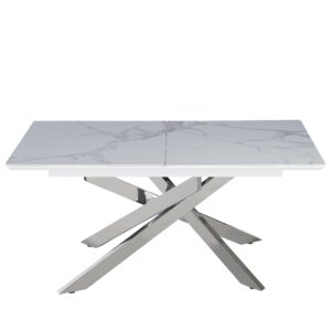 Table extensible AGATHE Chrome plateau Céramique